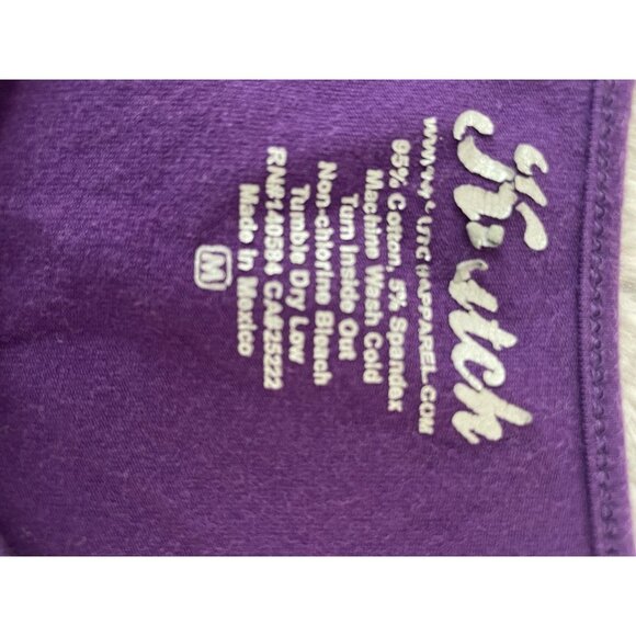 LSU Tank Top with Peek a Boo Holes Wide Band Hem Women's Size Med - Picture 7 of 7